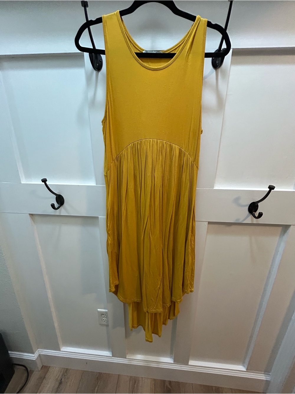 Sleeveless Mustard Yellow High-Low Dress